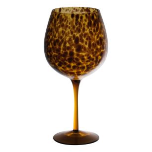 Leopard Rood wijnglas amber H23,5 D9,5 