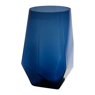 Hexagon Theelichthouder blauw h15,5 d10 