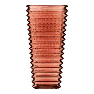 Vase cube line pink h27 d14x11