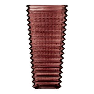 Vase cube line brown h27 d14x11