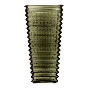 Vase cube line green h27 d14x11