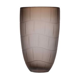 Krabi Vase Carved Beige h29 d17,5