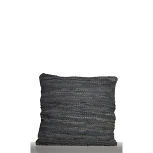 Woven Leather kussen grijs 60x60cm 