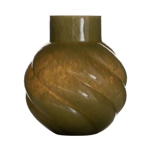 Vase Groove solid vert h18,5 d17cm