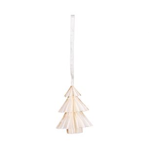 Decorative X mas triangle off white 8cm