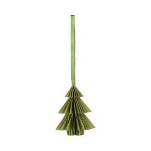 X Mas Triangle Decorative paper ornament groen 8cm
