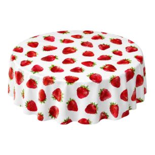 Frische Erdbeeren Wachstuch Verpackt rund D180cm