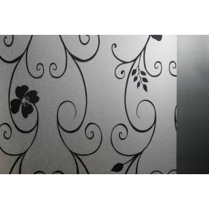Black Leaves Statische raamfolie Grosse Rolle Transparent 90cmx20mtr