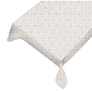 Mozaic floral tablecloth lace look beige-taupe packaged 137cmx220cm