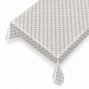 Daisy floral tablecloth lace look beige-yellow packaged 137cmx220cm 