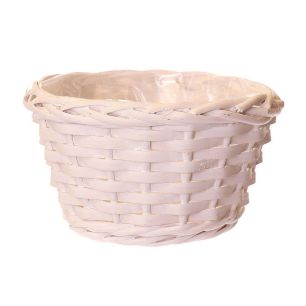 Basket Wellton d19xh11 white wood chip