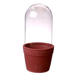Terrarium pot + cover d16.5xh37 terra