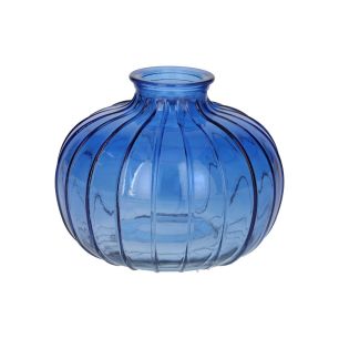 Fles Carmen Transparant rond kobalt blauw