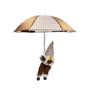 Decorative Item Gnombrella7 Brown Large