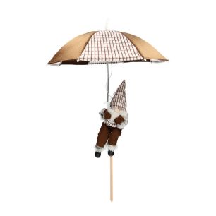 Decorative Item Gnombrella6 Brown Small