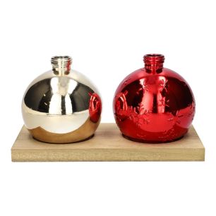 Plate with Fless 22x11x11.5 goud/ rood