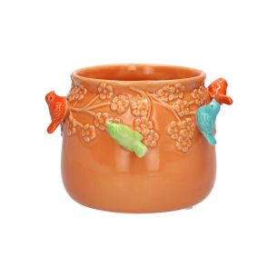 Pot Birds Orange Medium