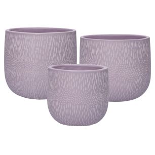 Set/3 Pot d20.5/21.2xh19 lila