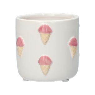 Pot d7.2/7.8xh7 fuchsia/ wit