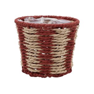 Basket d14xh11.5 dark red/natural