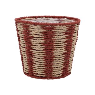 Basket d21.5xh18.5 dark red/natural