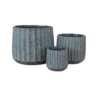 Set/3 Pot d33.5/h30 blue