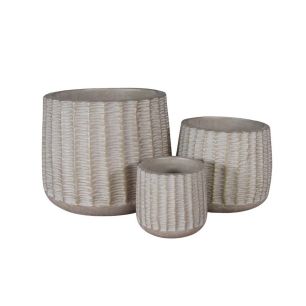 Set/3 Pot d33.5/h30 beige