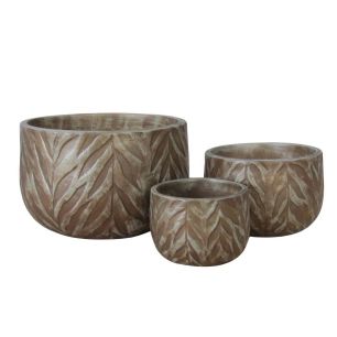 Set/3 Pot d34.7xh22.5 brown