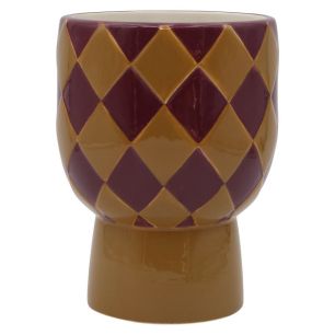 Pot d13.5/14.2xh19 ochre/purple
