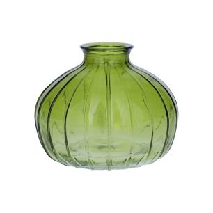 Flesvaas Carmen Transparent Round Vintage groen
