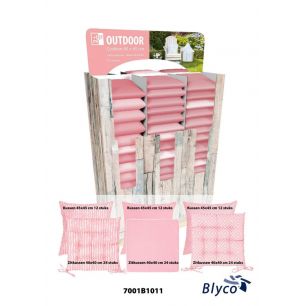 Display Outdoor Sierkussen roze 120x80x125cm (3 row)