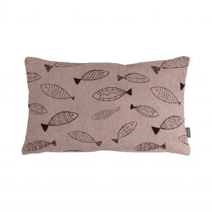 Fishes coussin taupe 30x50cm 