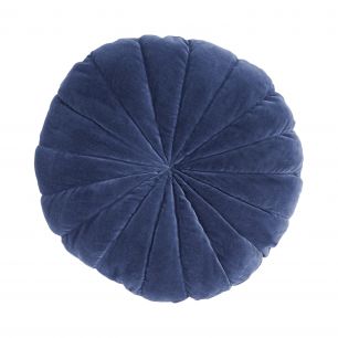 Flower coussin bleu dia40x10cm 