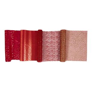 Decorative tablerunner box  red 28x150 cm 21 rolls