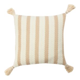 Cushion sisley stripe off white beige 45x45cm