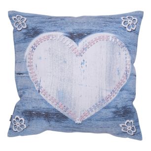 Heart Outdoor Sierkussen blauw 45x45cm 