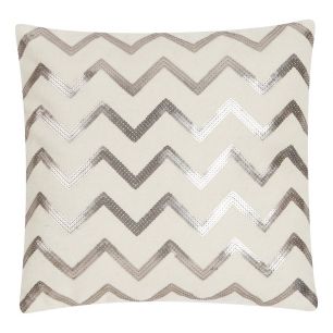 Zigzag Sequin Cushion off white 45x45cm 