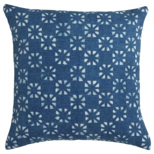 Batik Flower kussen blauw 45x45cm 