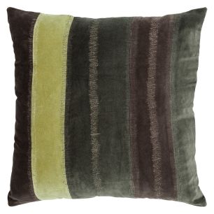 Velvet Stripe Cushion green 50x50cm 