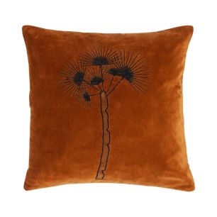 Palm Tree Velvet Cushion beige 45x45cm 