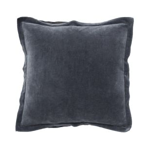 Velvet overlock grey blue Cushion 45 cm x 45 cm