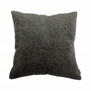 Rose Embroidery kussen grijs 45x45cm 