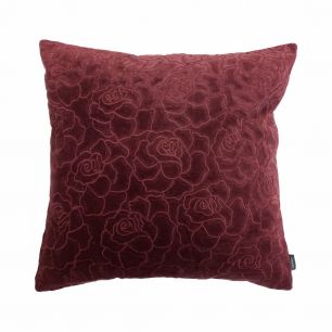 Rose Embroidery kussen bordeaux 45x45cm 