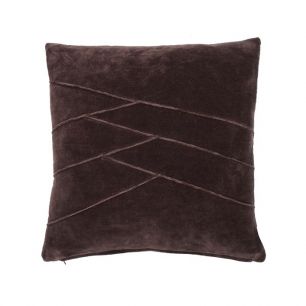 Uneven Pintuck coussin brun 45x45cm 