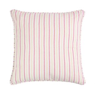 Vivino Coussin rayures blanc rose jaune 45x45cm