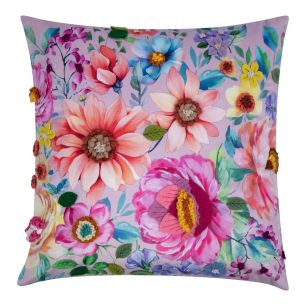 Perugia Cushion velvet embroidery pink 45x45cm