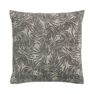 Cushion Jacquard leafs grey 45x45cm