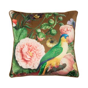 Coussin Vanessa brun doré 45x45cm