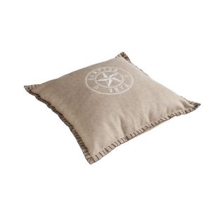 Hampton kussen beige 45x45cm (8 rings)