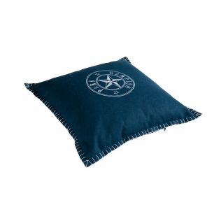 Hampton kussen blauw 45x45cm (8 rings)